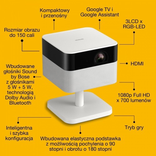 Epson Projektor mini laser EF-71 biały z podstawą FHD/700L/5m:1
