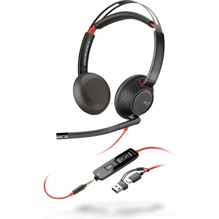 POLY Zestaw słuchawkowy Blackwire 5220 USB-C + USB-C/A (Bulk) 8X231A6