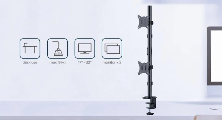 Gembird Uchwyt na  2 monitory 17-32 max. 9kg