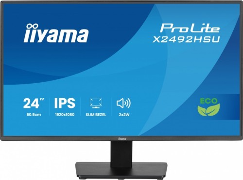 IIYAMA Monitor 24 cale X2492HSU-B1 IPS,FHD,HDMI,DP,120Hz,300cd,4ms,USB HUBx2cienkie ramki, 1500:1, ErP B