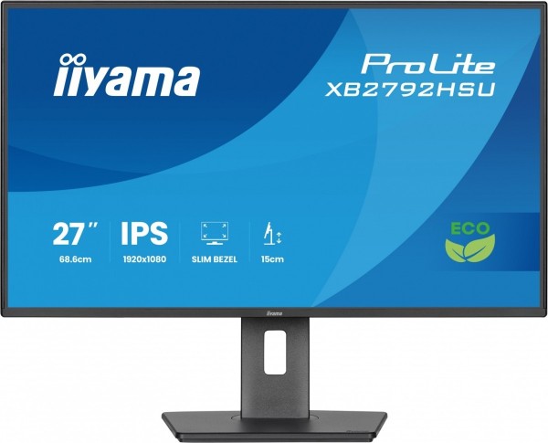 IIYAMA Monitor 27 cali XB2792HSU-B1 IPS,FHD,HDMI,DP,120Hz,350cd,4ms,        cienkie ramki, 1500:1, ErP B, USB HUBx2