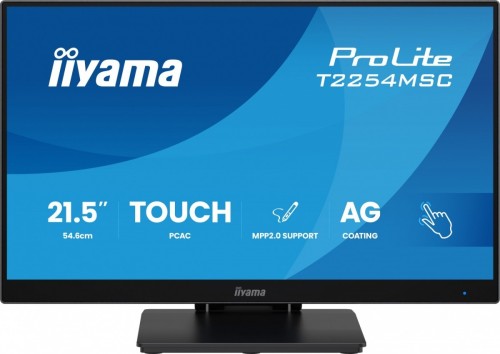 IIYAMA Monitor 21.5 cala T2254MSC-B2AG  POJ.10PKT., IPS, POWŁOKA AG, 300cd, FHD,  HDMI, DP, 2xUSB, 7H