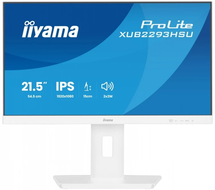 IIYAMA Monitor 22 cale XUB2293HSU-W7 IPS, 100Hz, Pivot, HAS(150mm), 300cd,   BIAŁY