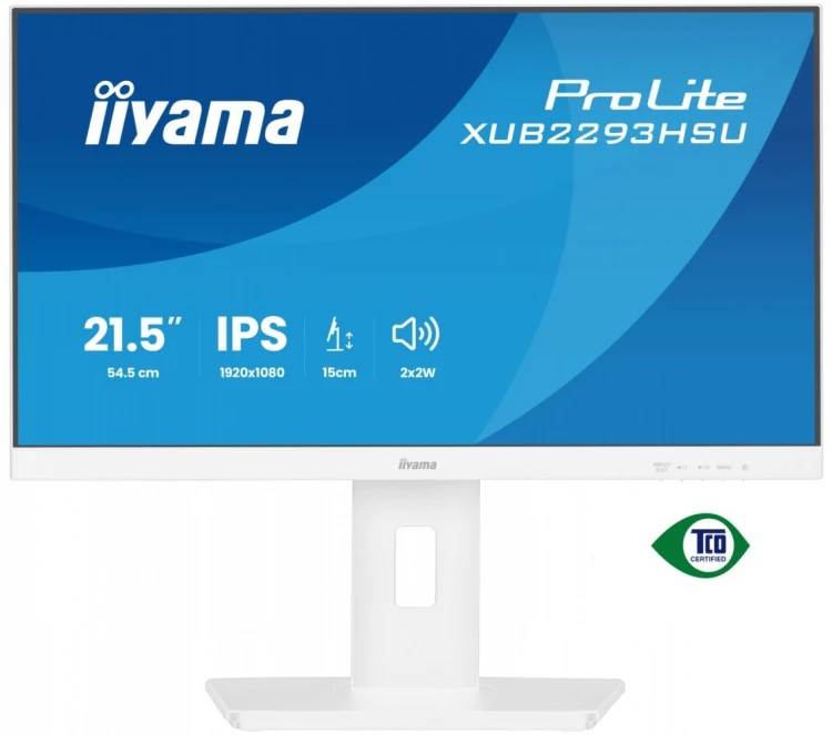 IIYAMA Monitor 22 cale XUB2293HSU-W7 IPS, 100Hz, Pivot, HAS(150mm), 300cd,   BIAŁY