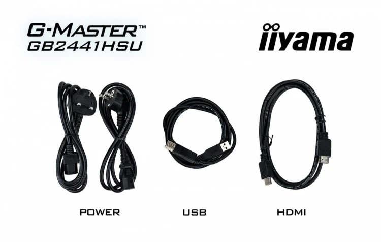 IIYAMA Monitor 23,8 cala GB2441HSU-B1 IPS,FHD,144Hz,1ms,2xUSB,350cd,HDMI,DP,HAS (150) PIVOT