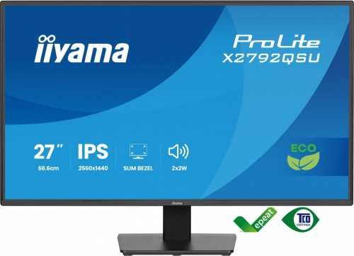 IIYAMA Monitor 27 cali X2792QSU-B1 IPS,QHD,120Hz,HDMI,DP, 350cd,1500:1,      cienkie ramki, 2xUSB 3.2, ErP B