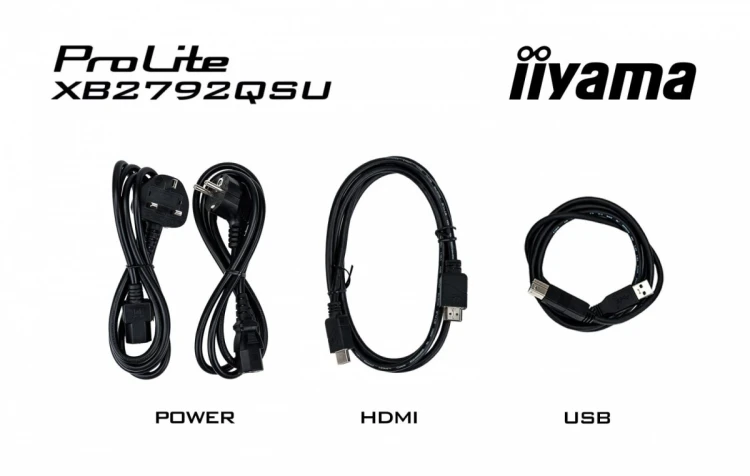 IIYAMA Monitor 27 cali XB2792QSU-B1   IPS,QHD, HAS (150) PIVOT,              120Hz,HDMI,DP, 350cd,1500:1, cienkie ramki, 2xUSB 3.2, ErP B