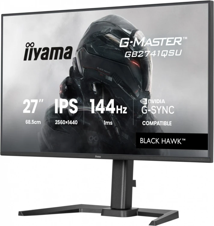 IIYAMA Monitor 27 cali GB2741QSU-B1 IPS,QHD,144Hz,1ms,2xUSB,                Adaptive G-SYNC,HDMI,DP,350cd, HAS (150) PIVOT