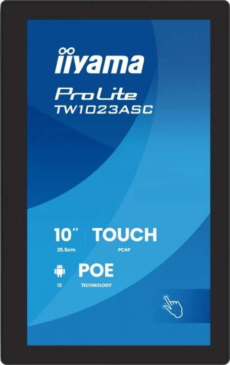 IIYAMA Monitor dotykowy 10 cali TW1023ASC-B3P 10P.DOT.IPS,ANDROID,WIFI, 4xUSB, RJ45, MIC, 24/7, iiSignage