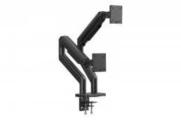 Digitus Uchwyt biurkowy podwójny z zaciskiem i sprężyną mechaniczną 2x LCD max. 45" 2x 20kg, VESA: 75x75, 100x100