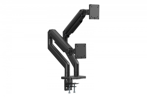 Digitus Uchwyt biurkowy podwójny z zaciskiem i sprężyną mechaniczną 2x LCD max. 45" 2x 20kg, VESA: 75x75, 100x100