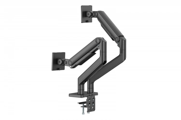 Digitus Uchwyt biurkowy podwójny z zaciskiem i sprężyną mechaniczną 2x LCD max. 45" 2x 20kg, VESA: 75x75, 100x100