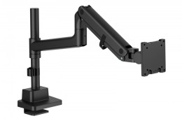 Digitus Ramię biurkowe pojedyncze z zaciskiem i sprężyną gazową 1x LCD max. 57" 27kg, VESA: 75x75, 100x100, czarne