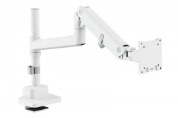 Digitus Ramię biurkowe pojedyncze z zaciskiem i sprężyną gazową 1x LCD max. 57" 27kg, VESA: 75x75, 100x100, białe