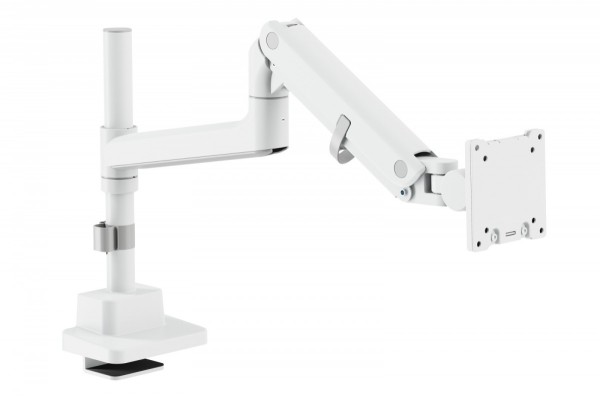 Digitus Ramię biurkowe pojedyncze z zaciskiem i sprężyną gazową 1x LCD max. 57" 27kg, VESA: 75x75, 100x100, białe