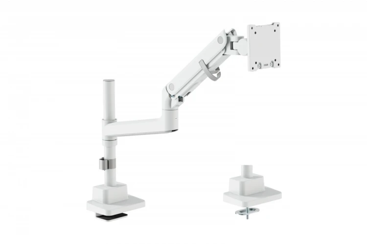 Digitus Ramię biurkowe pojedyncze z zaciskiem i sprężyną gazową 1x LCD max. 57" 27kg, VESA: 75x75, 100x100, białe
