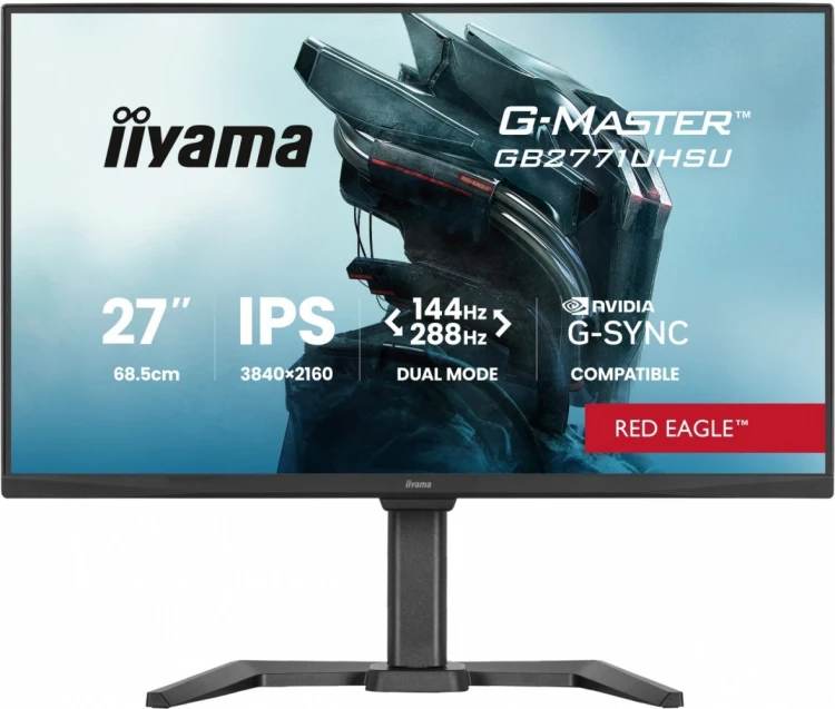 IIYAMA Monitor 27 cali GB2771UHSU-B1 4K 144Hz FHD 288Hz, 450cd, 2x2W, HAS 150, PIVOT