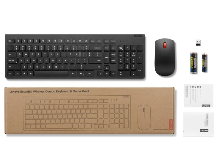 Lenovo Klawiatura i mysz Essential Wireless Combo Keyboard & Mouse Gen2 Black-US_English