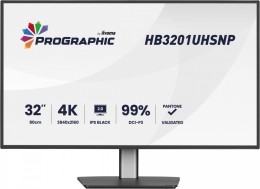 IIYAMA Monitor 31.5 cala ProGraphic HB3201UHSNP-B1 4K,IPS BLACK 2.0,450cd,VESA USB-c dock(PD:96W),HDMI,DP,DAISY/CHAIN,4xUSB,RJ45,3000:1,sRGB:100%,DCI-