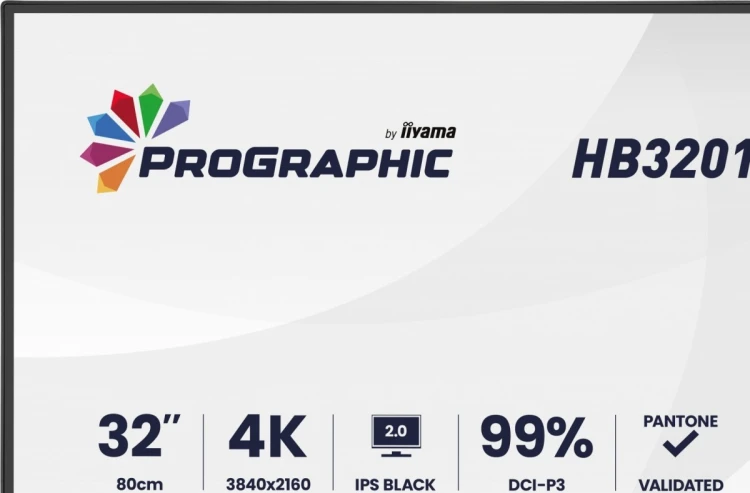 IIYAMA Monitor 31.5 cala ProGraphic HB3201UHSNP-B1 4K,IPS BLACK 2.0,450cd,VESA USB-c dock(PD:96W),HDMI,DP,DAISY/CHAIN,4xUSB,RJ45,3000:1,sRGB:100%,DCI-