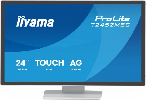 IIYAMA Monitor 24 cale T2452MSC-W1AG FHD,10PKT, POJ, IPS, HDMI, DP, 400cd, biały