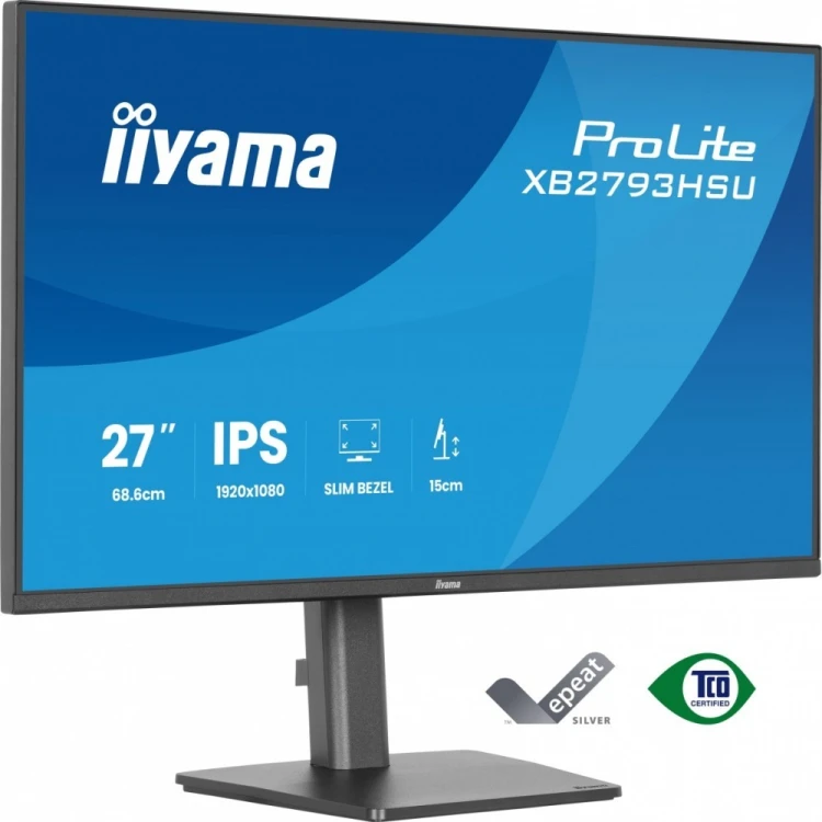 IIYAMA Monitor 27 cali XB2793HSU-B1 IPS, HDMI, DP, 2x2W, 2xUSB, 350cd, 1500:1, HAS 150/PIVOT