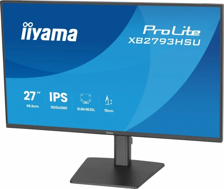 IIYAMA Monitor 27 cali XB2793HSU-B1 IPS, HDMI, DP, 2x2W, 2xUSB, 350cd, 1500:1, HAS 150/PIVOT