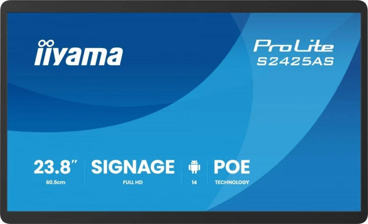IIYAMA Monitor 23.8 cala ProLite S2425AS-B1 IPS,FHD,A14,24/7,RJ45, iiSignage, WI-FI