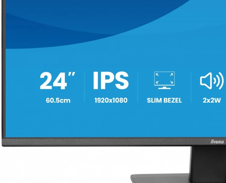 IIYAMA Monitor 24 cale X2493HSU-B1 IPS,FHD,HDMI,DP,120Hz, 1500:1, 2xUSB,    350cd, cienka ramka z 4 stron