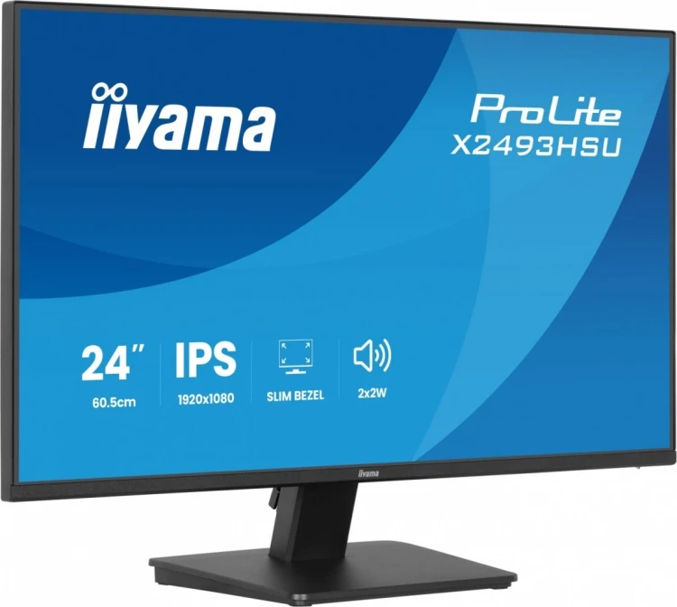 IIYAMA Monitor 24 cale X2493HSU-B1 IPS,FHD,HDMI,DP,120Hz, 1500:1, 2xUSB,    350cd, cienka ramka z 4 stron