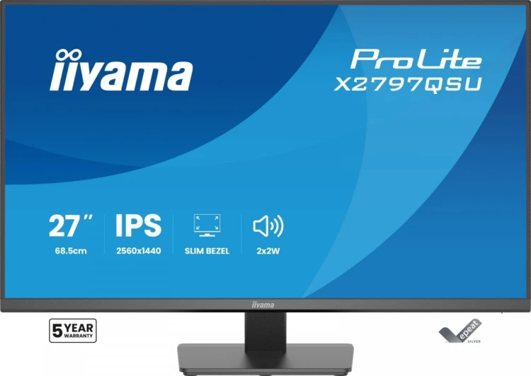 IIYAMA Monitor 27 cali X2797QSU-B1 IPS,QHD,HDMI,DP,350cd, 75Hz, 4x USB, bezramkowy