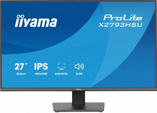 IIYAMA Monitor 27 cali X2793HSU-B1 IPS.HDMI.DP.120Hz,2xUSB, 1500:1,350cd,   cienka ramka z 4 stron
