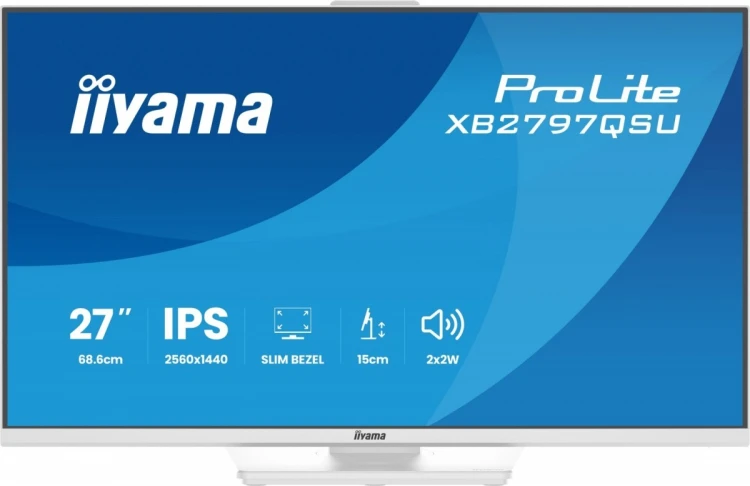 IIYAMA Monitor 27 cali XB2797QSU-W1 IPS, QHD, 2xHDMI, DP, 350cd, 75Hz, 1000:1, USB HUB x4