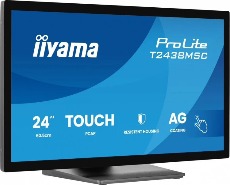 IIYAMA Monitor 24 cale T2438MSC-B2 IPS,FHD,DP,HDMI,2x2W,2xUSB,600(cd/m2),   10pkt.7H,IP1X(FRONT),PION/POZIOM