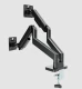 Gembird Ramię biurkowe na dwa monitory regulowane, od 17 do 32 cala obciążenie do 10kg, kolor czarny