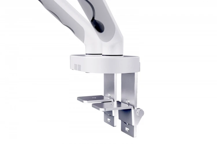 Digitus Ramię biurkowe podwójne z zaciskiem i sprężyną mechaniczną 2x LCD max. 35" obciążenie 2x10kg, VESA: 75x75, 100x100, białe