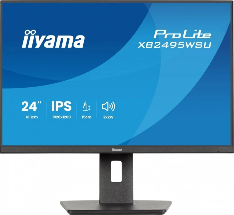 IIYAMA Monitor 24 cale XB2495WSU-B1  IPS,16:10,350cd,4ms,HDMI, 100Hz,1500:1, 4xUSB,2x2W,HAS150 (PIVOT)