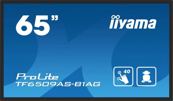 IIYAMA Monitor 65 cali TF6539AS-B1AG,IPS,4K,HDMIx2,DP,RJ45,3xUSB,2x10W,      ANDROID,24/7,IP65