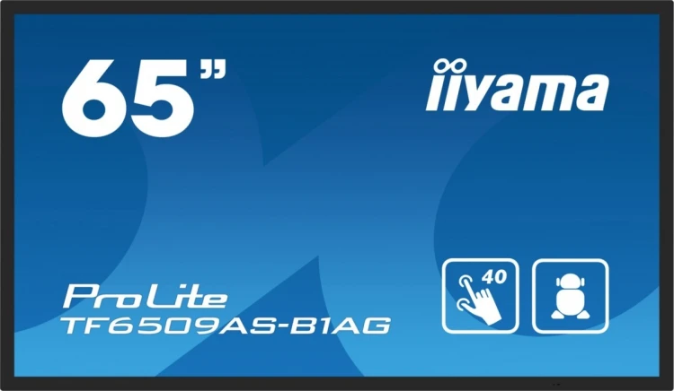 IIYAMA Monitor 65 cali TF6539AS-B1AG,IPS,4K,HDMIx2,DP,RJ45,3xUSB,2x10W,      ANDROID,24/7,IP65