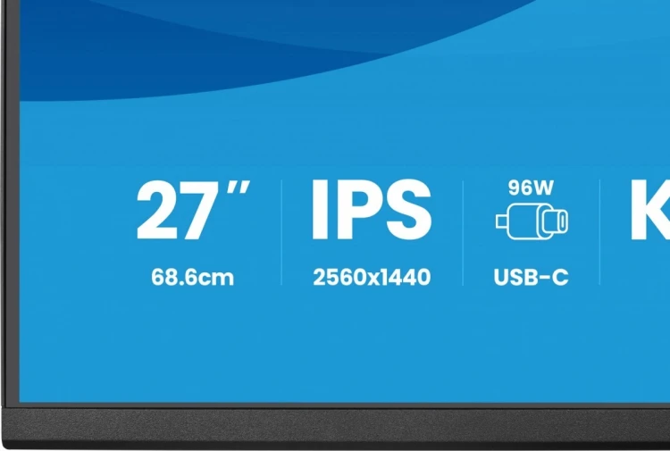 IIYAMA Monitor  27 cali XB2797QSNP-B1 IPS,QHD,USB-c Dock 96W,HDMI, 350cd,1ms, DP, DisplayPort x1 (Daisy Chain MST max. 2560 x1440), USB HUB x4, RJ45