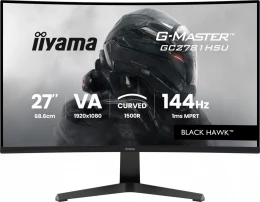 IIYAMA Monitor 27 cali GC2781HSU-B1 VA, FHD, 144Hz, 1ms, 2xUSB, 1500R, 350 cd, 4000:1, HDMI, DP, FreeSync -1920x1080 (48-144Hz), 2x2W