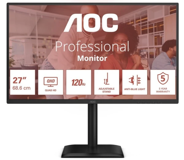 AOC Monitor 27 cali Q27E4CV IPS 120Hz HDMI DP USB-C RJ45