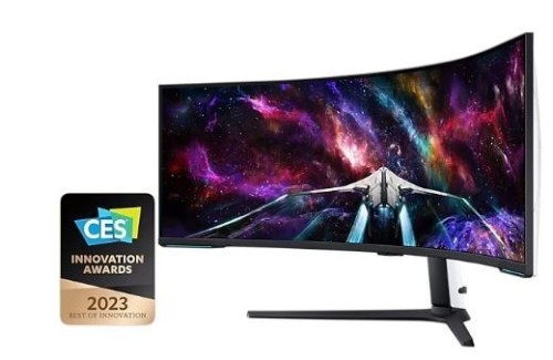 Samsung Samsung Monitor 57 cali G95NC VA 7680x2160 DUHD 32:9 3xHDMI 1xDP 2xUSB 3.0 KVM 1ms 240Hz HAS Gaming zakrzywiony 3Yd2d