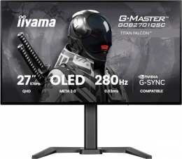 IIYAMA Monitor 27 cali GOB2701QSC-B1 OLED,280Hz,65W,2xHDMI,DP                1500 cd/m? (Szczytowa, HDR), 2560 x 1440, 1500000:1, 0.03ms, 2xHDMI,DP,US