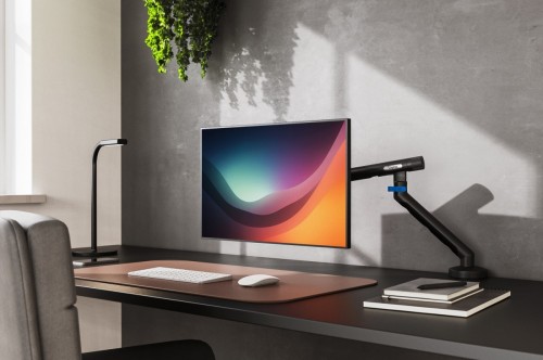 Digitus Ramię biurkowe pojedyncze z zaciskiem i sprężyną mechaniczną 1x LCD max. 35" 10kg, VESA: 75x75, 100x100, czarne