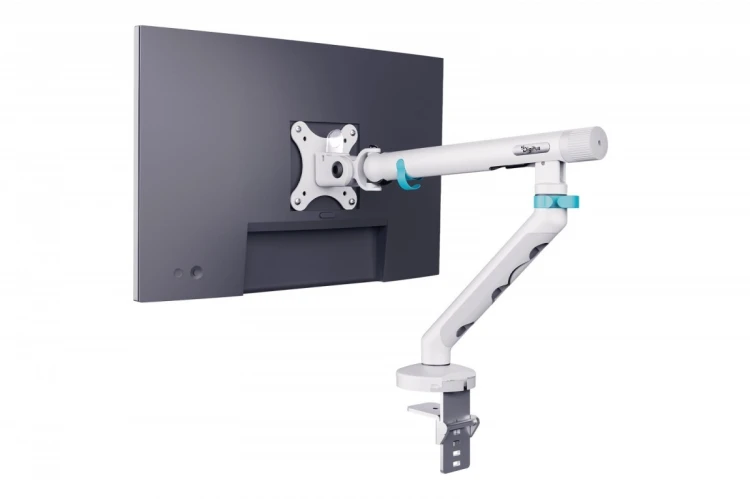 Digitus Ramię biurkowe pojedyncze z zaciskiem i sprężyną mechaniczną 1x LCD max. 35" 10kg, VESA: 75x75, 100x100, białe