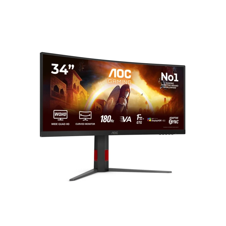 AOC Monitor 34 cale CU34G4CA VA Curved 180Hz HDMIx2 DP