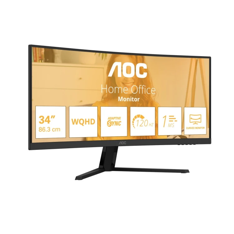AOC Monitor 34 cale CU34B3E VA Curved 120Hz HDMI DP