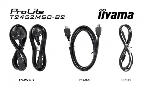 IIYAMA Monitor 24 cale T2452MSC-B2 10 PKT. POJ, IPS, HDMI, DP, 1300:1, 5ms