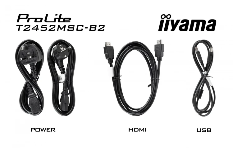 IIYAMA Monitor 24 cale T2452MSC-B2 10 PKT. POJ, IPS, HDMI, DP, 1300:1, 5ms
